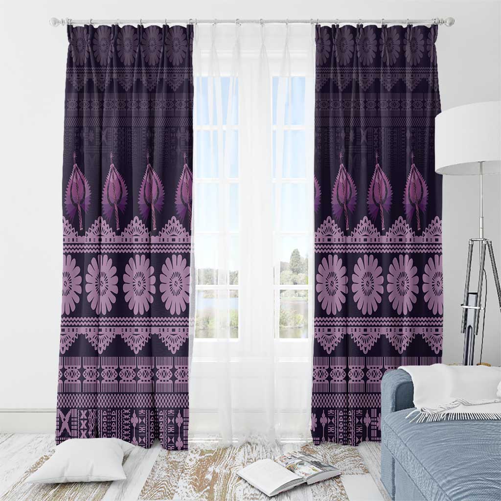 Bula Fiji Iri ni Meke Window Curtain Lokaloka Fijian Masi - Polynesian Pride