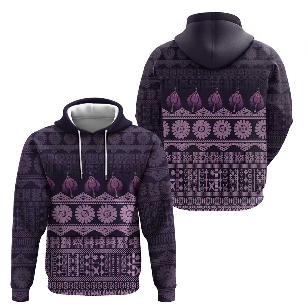Bula Fiji Iri ni Meke Zip Hoodie Lokaloka Fijian Masi LT14 - Polynesian Pride
