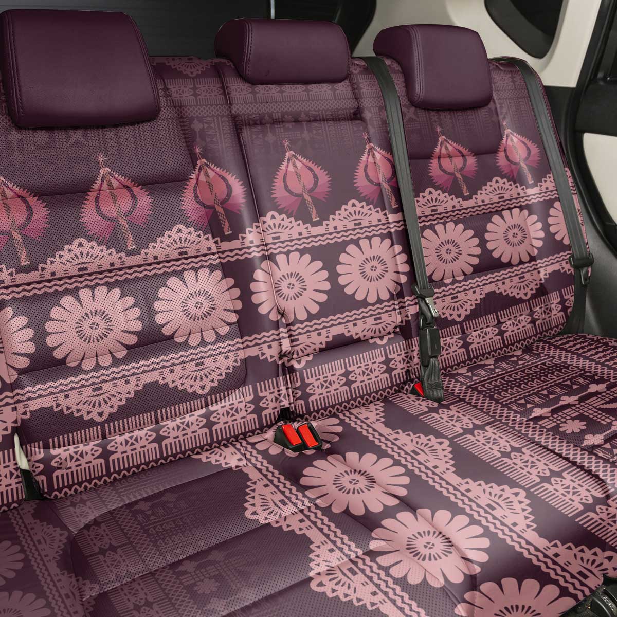 Bula Fiji Iri ni Meke Back Car Seat Cover Piqi Fijian Masi - Polynesian Pride