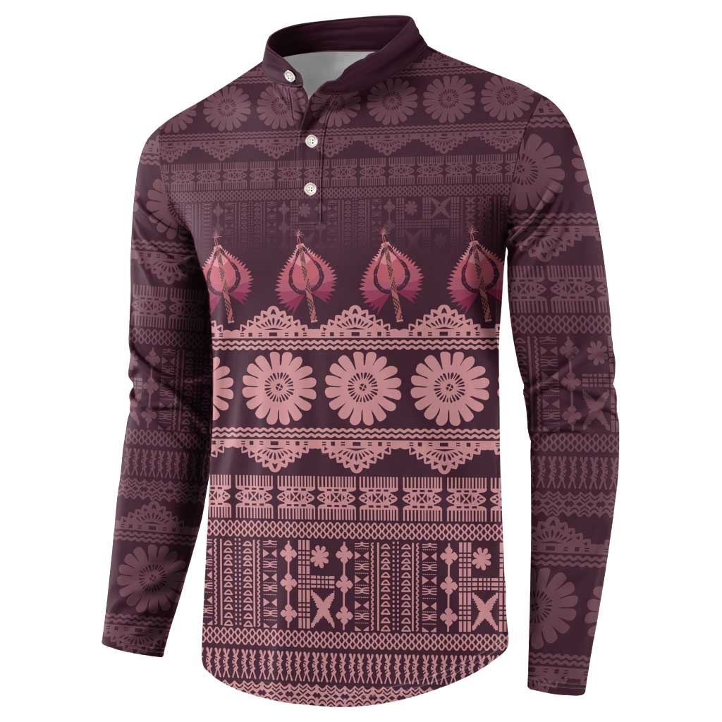 Bula Fiji Iri ni Meke Button Sweatshirt Piqi Fijian Masi - Polynesian Pride