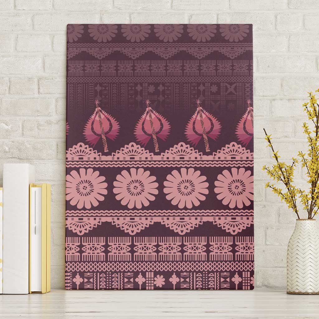 Bula Fiji Iri ni Meke Canvas Wall Art Piqi Fijian Masi - Polynesian Pride
