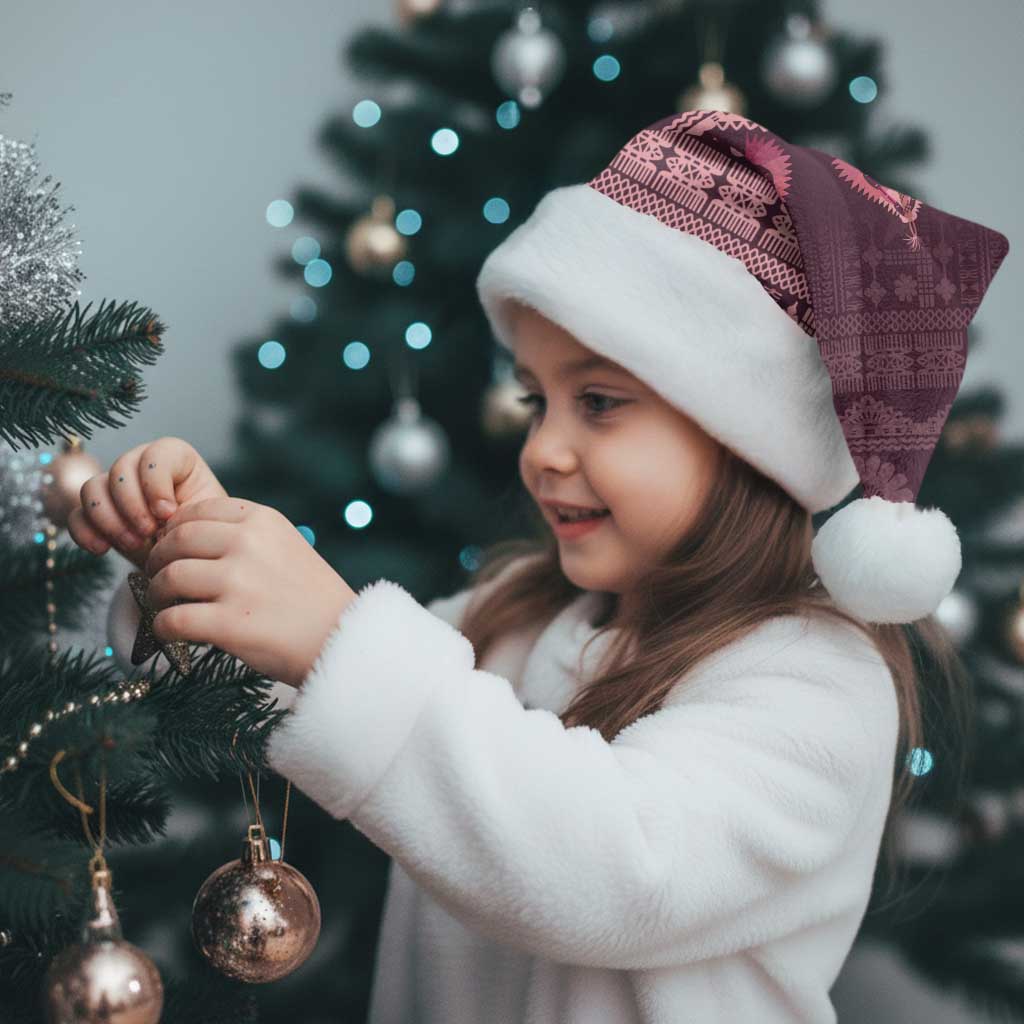 Bula Fiji Iri ni Meke Christmas Santa Hat Piqi Fijian Masi - Polynesian Pride