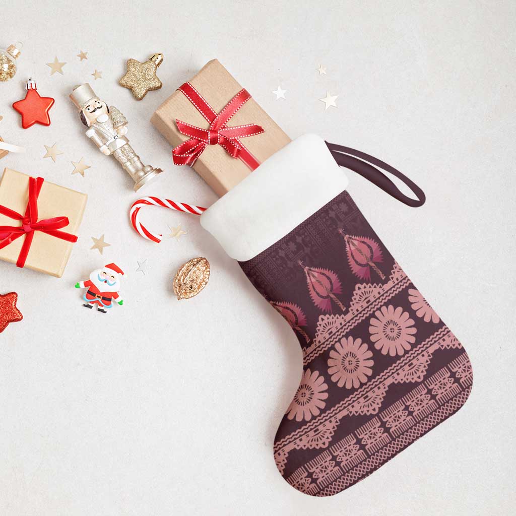 Bula Fiji Iri ni Meke Christmas Stocking Piqi Fijian Masi - Polynesian Pride