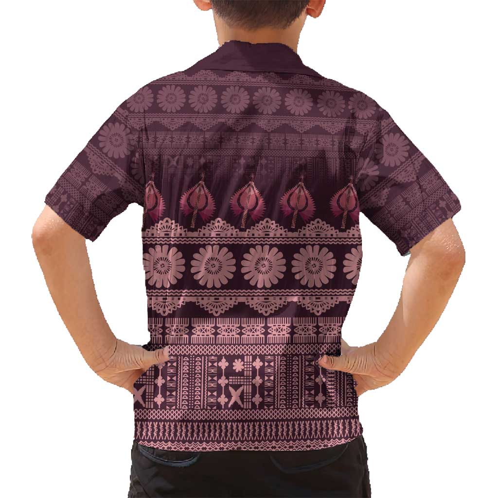 Bula Fiji Iri ni Meke Family Matching Tank Maxi Dress and Hawaiian Shirt Piqi Fijian Masi LT14 - Polynesian Pride