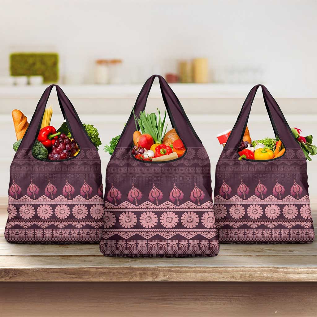 Bula Fiji Iri ni Meke Grocery Bag Piqi Fijian Masi - Polynesian Pride