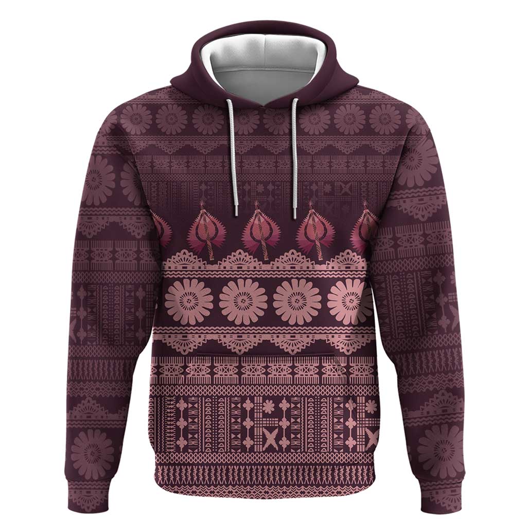 Bula Fiji Iri ni Meke Hoodie Piqi Fijian Masi - Polynesian Pride