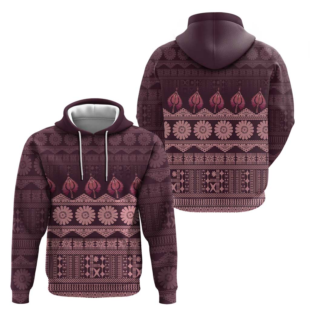 Bula Fiji Iri ni Meke Hoodie Piqi Fijian Masi - Polynesian Pride