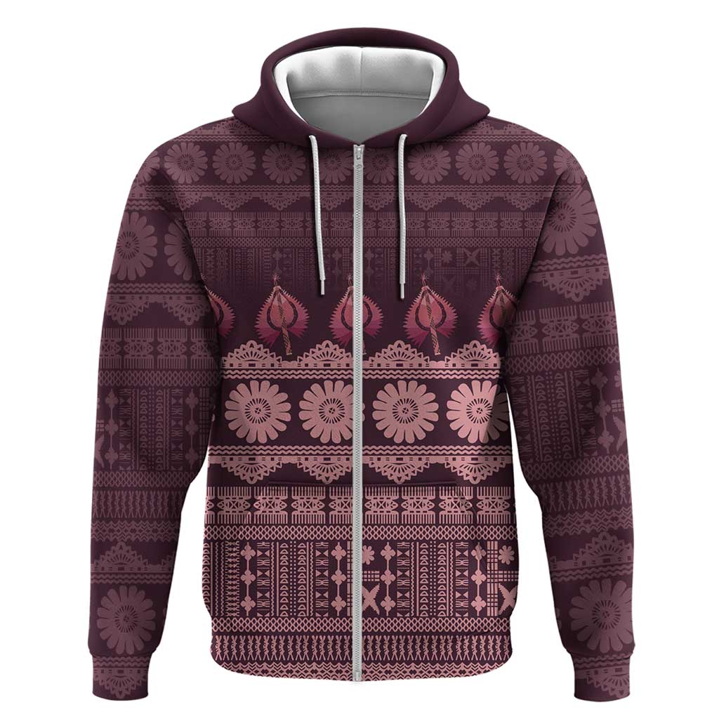 Bula Fiji Iri ni Meke Hoodie Piqi Fijian Masi - Polynesian Pride