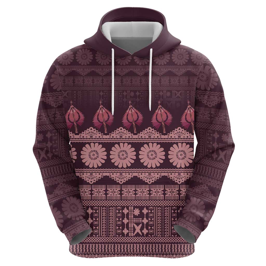 Bula Fiji Iri ni Meke Hoodie Piqi Fijian Masi - Polynesian Pride