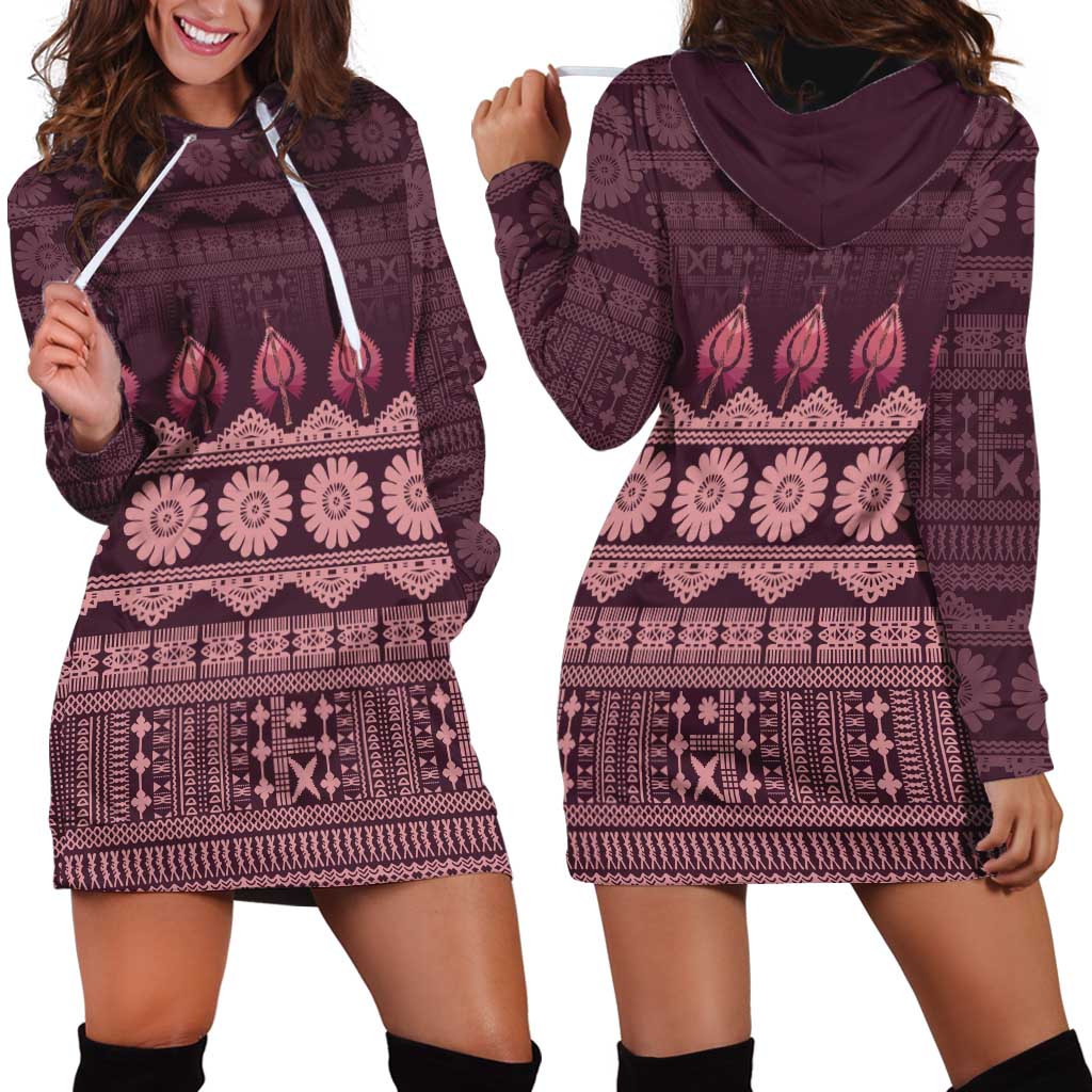 Bula Fiji Iri ni Meke Hoodie Dress Piqi Fijian Masi - Polynesian Pride