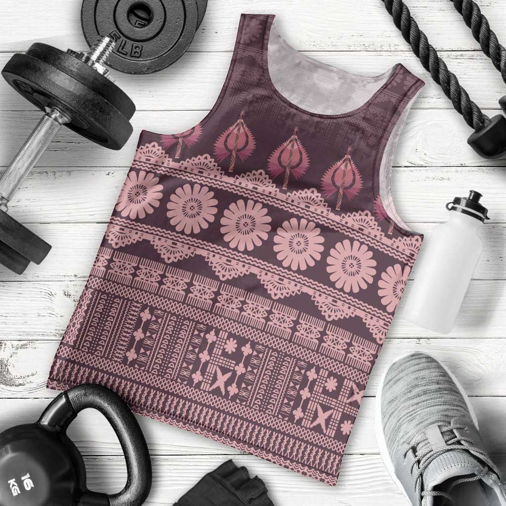 Bula Fiji Iri ni Meke Men Tank Top Piqi Fijian Masi - Polynesian Pride