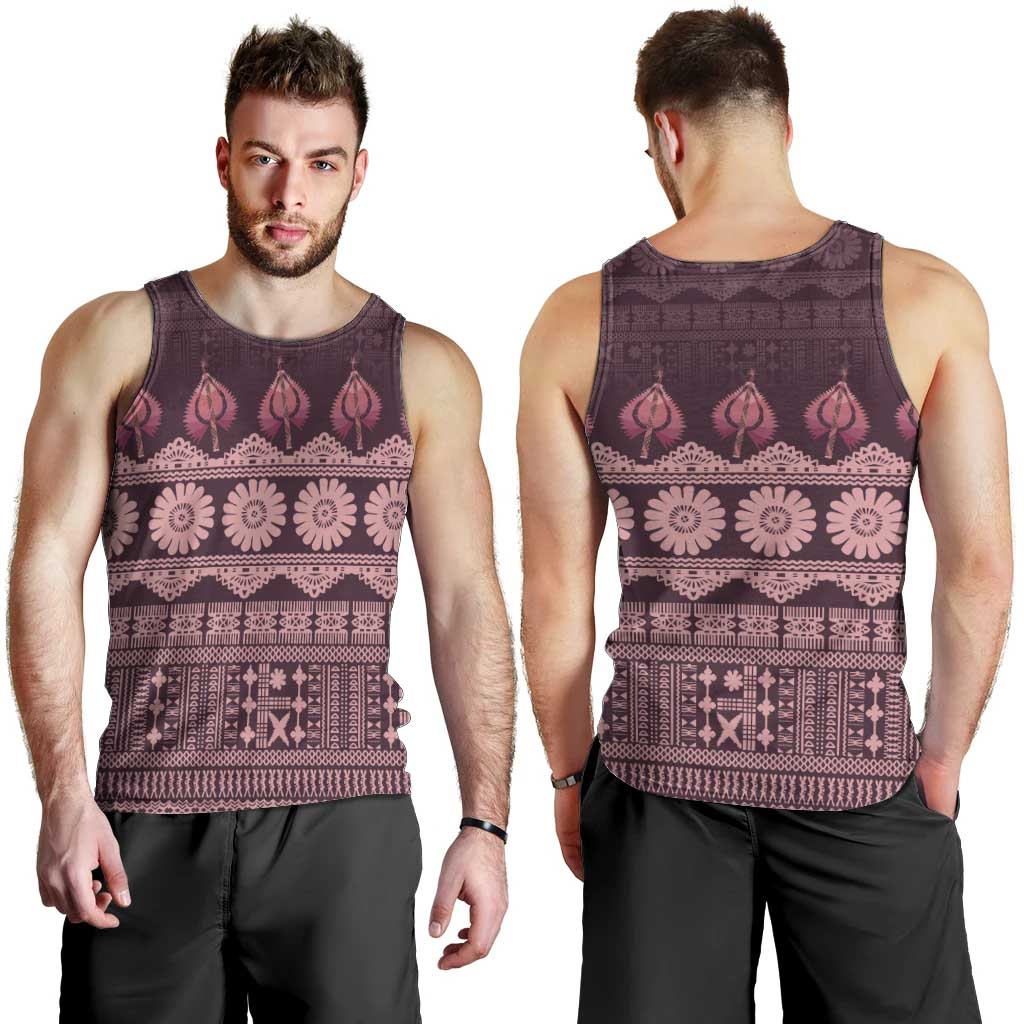 Bula Fiji Iri ni Meke Men Tank Top Piqi Fijian Masi - Polynesian Pride