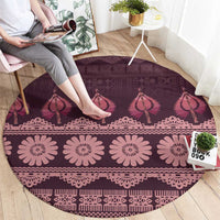 Bula Fiji Iri ni Meke Round Carpet Piqi Fijian Masi - Polynesian Pride