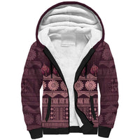 Bula Fiji Iri ni Meke Sherpa Hoodie Piqi Fijian Masi - Polynesian Pride