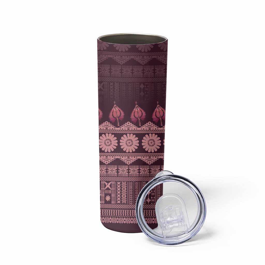 Bula Fiji Iri ni Meke Skinny Tumbler Piqi Fijian Masi LT14 - Polynesian Pride
