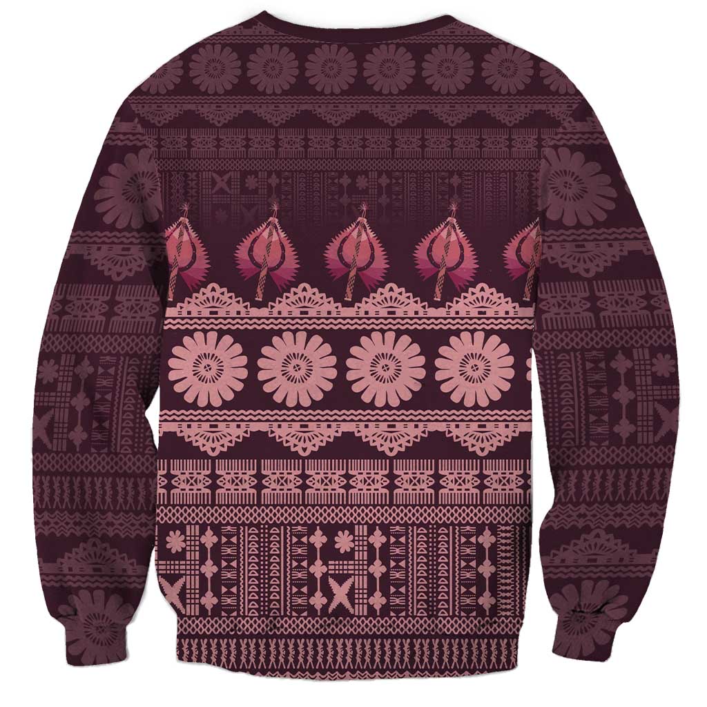 Bula Fiji Iri ni Meke Sweatshirt Piqi Fijian Masi LT14 - Polynesian Pride