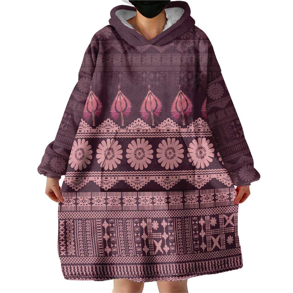 Bula Fiji Iri ni Meke Wearable Blanket Hoodie Piqi Fijian Masi - Polynesian Pride