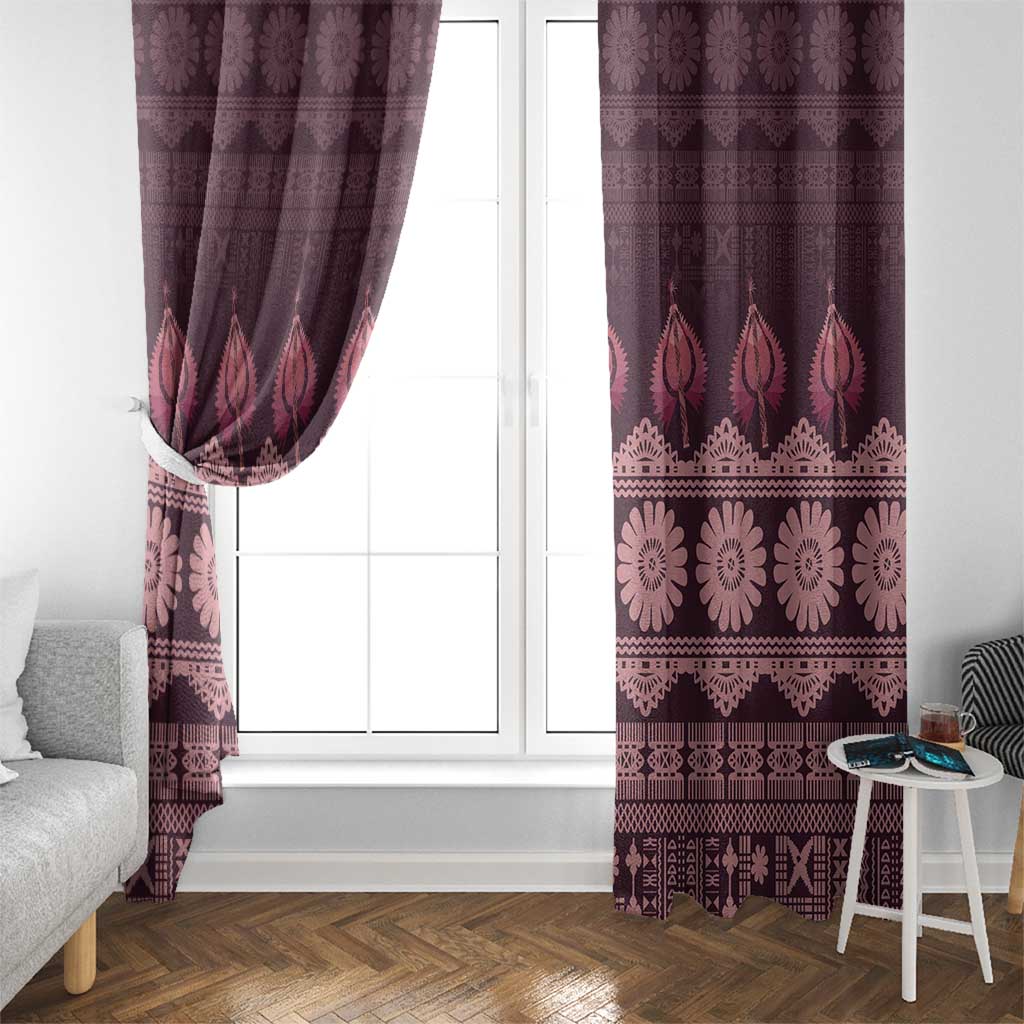 Bula Fiji Iri ni Meke Window Curtain Piqi Fijian Masi - Polynesian Pride