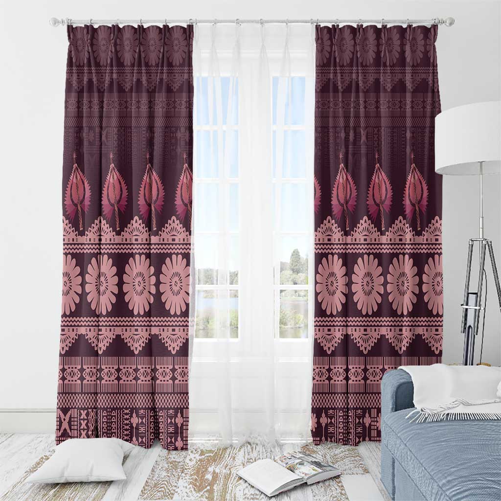 Bula Fiji Iri ni Meke Window Curtain Piqi Fijian Masi - Polynesian Pride