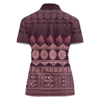 Bula Fiji Iri ni Meke Women Polo Shirt Piqi Fijian Masi - Polynesian Pride