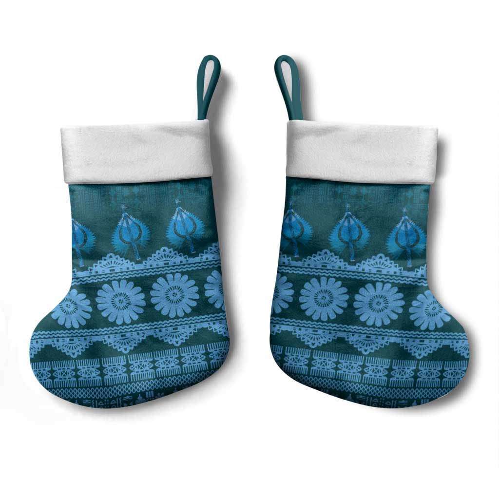 Bula Fiji Iri ni Meke Christmas Stocking Karakarawa Fijian Masi - Polynesian Pride
