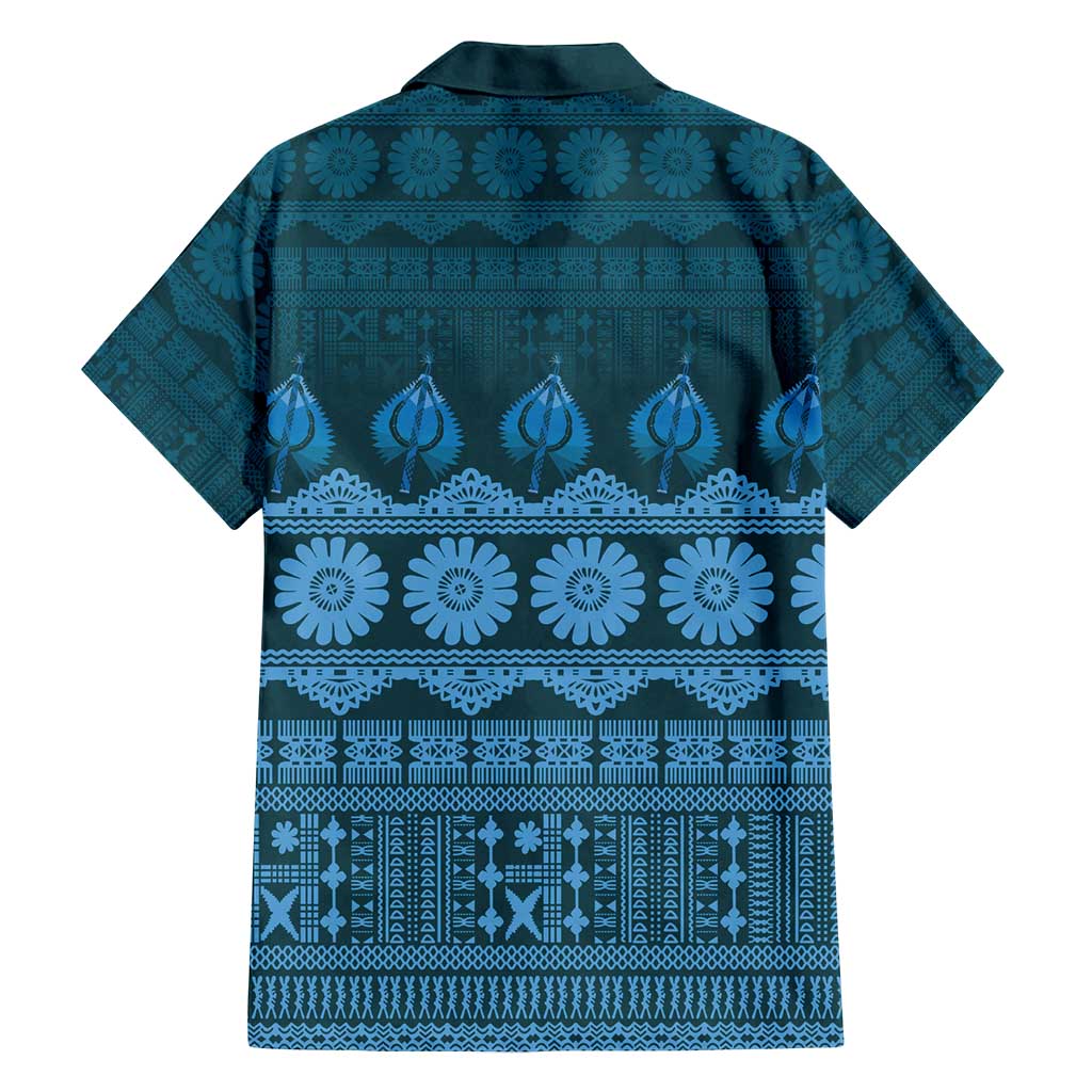 Bula Fiji Iri ni Meke Family Matching Off Shoulder Maxi Dress and Hawaiian Shirt Karakarawa Fijian Masi LT14 - Polynesian Pride