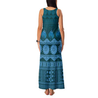 Bula Fiji Iri ni Meke Family Matching Tank Maxi Dress and Hawaiian Shirt Karakarawa Fijian Masi LT14 - Polynesian Pride