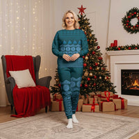 Bula Fiji Iri ni Meke Christmas Pajama Set Karakarawa Fijian Masi - Polynesian Pride