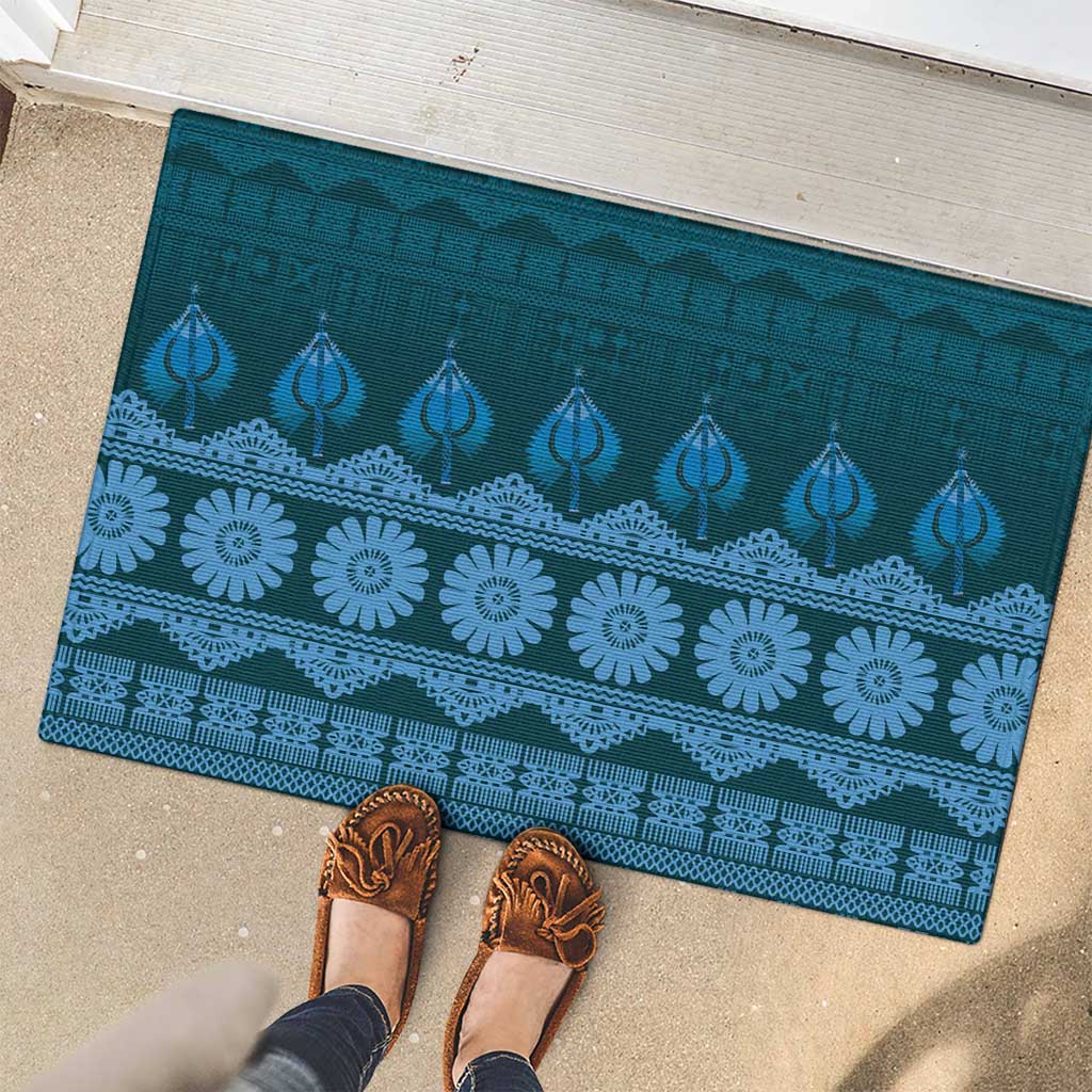 Bula Fiji Iri ni Meke Rubber Doormat Karakarawa Fijian Masi - Polynesian Pride