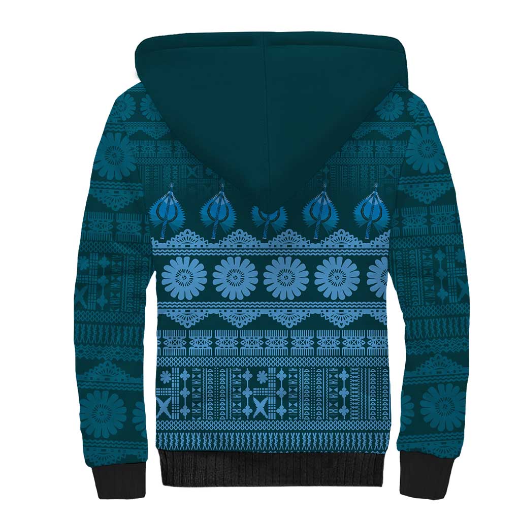 Bula Fiji Iri ni Meke Sherpa Hoodie Karakarawa Fijian Masi - Polynesian Pride