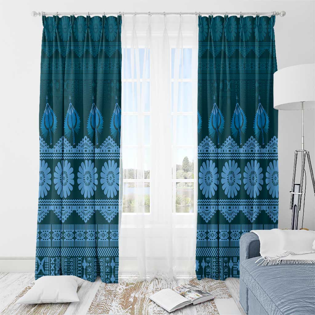 Bula Fiji Iri ni Meke Window Curtain Karakarawa Fijian Masi - Polynesian Pride