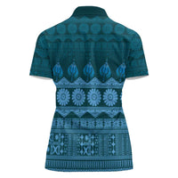 Bula Fiji Iri ni Meke Women Polo Shirt Karakarawa Fijian Masi LT14 - Polynesian Pride