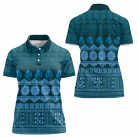 Bula Fiji Iri ni Meke Women Polo Shirt Karakarawa Fijian Masi LT14 - Polynesian Pride