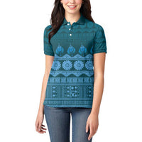 Bula Fiji Iri ni Meke Women Polo Shirt Karakarawa Fijian Masi LT14 - Polynesian Pride