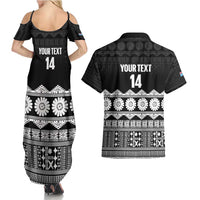 Fiji Tapa Rugby Custom Couples Matching Summer Maxi Dress and Hawaiian Shirt Go Fijiana - Polynesian Pride