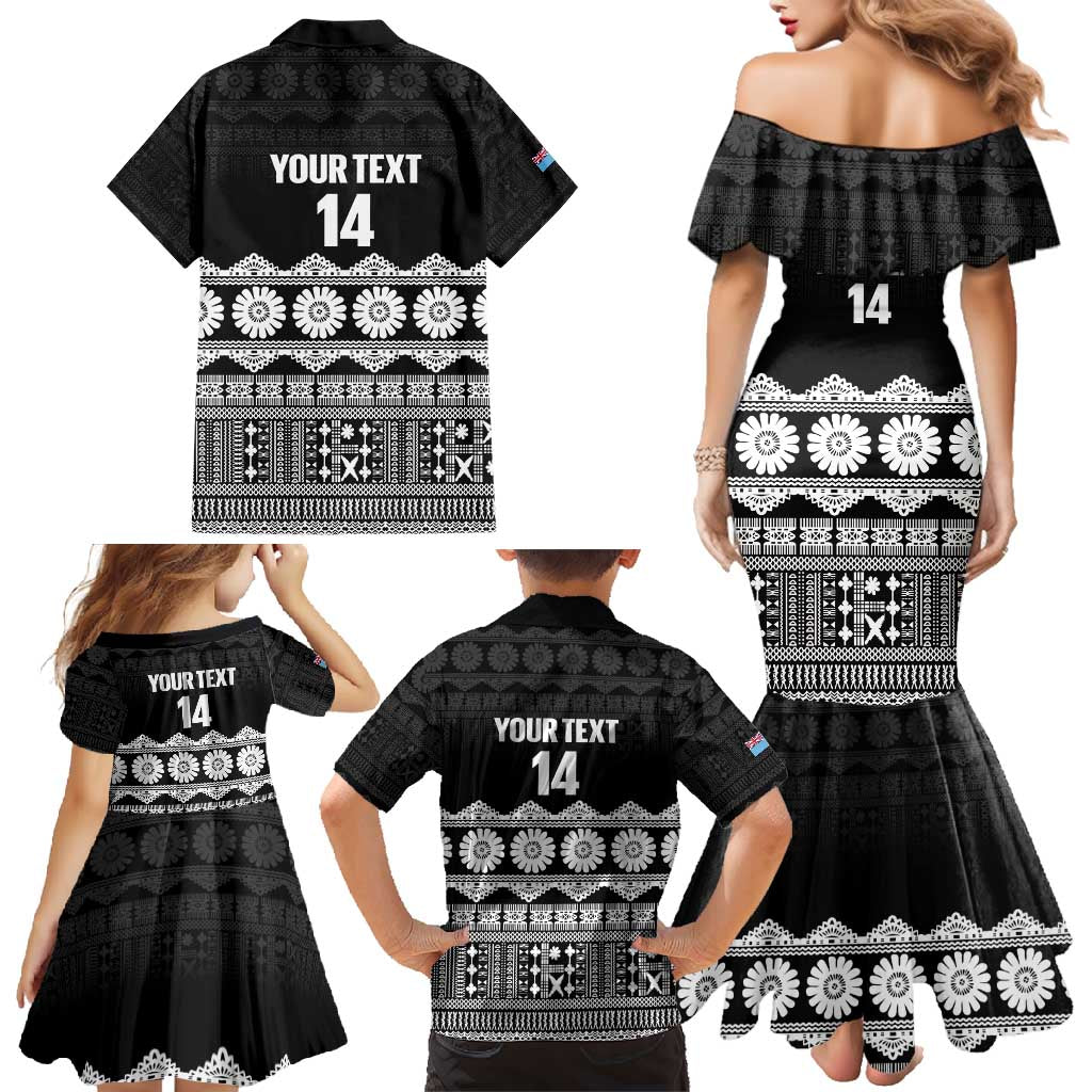 Fiji Tapa Rugby Custom Family Matching Mermaid Dress and Hawaiian Shirt Go Fijiana LT14 - Polynesian Pride