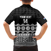 Fiji Tapa Rugby Custom Family Matching Off Shoulder Short Dress and Hawaiian Shirt Go Fijiana LT14 - Polynesian Pride