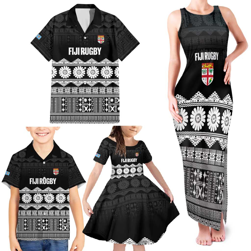Fiji Tapa Rugby Custom Family Matching Tank Maxi Dress and Hawaiian Shirt Go Fijiana LT14 - Polynesian Pride