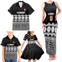 Fiji Tapa Rugby Custom Family Matching Tank Maxi Dress and Hawaiian Shirt Go Fijiana LT14 - Polynesian Pride