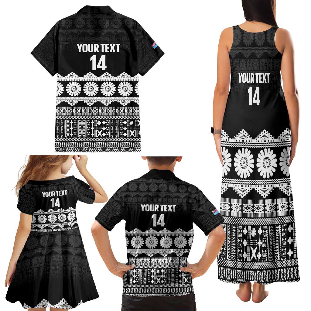Fiji Tapa Rugby Custom Family Matching Tank Maxi Dress and Hawaiian Shirt Go Fijiana LT14 - Polynesian Pride