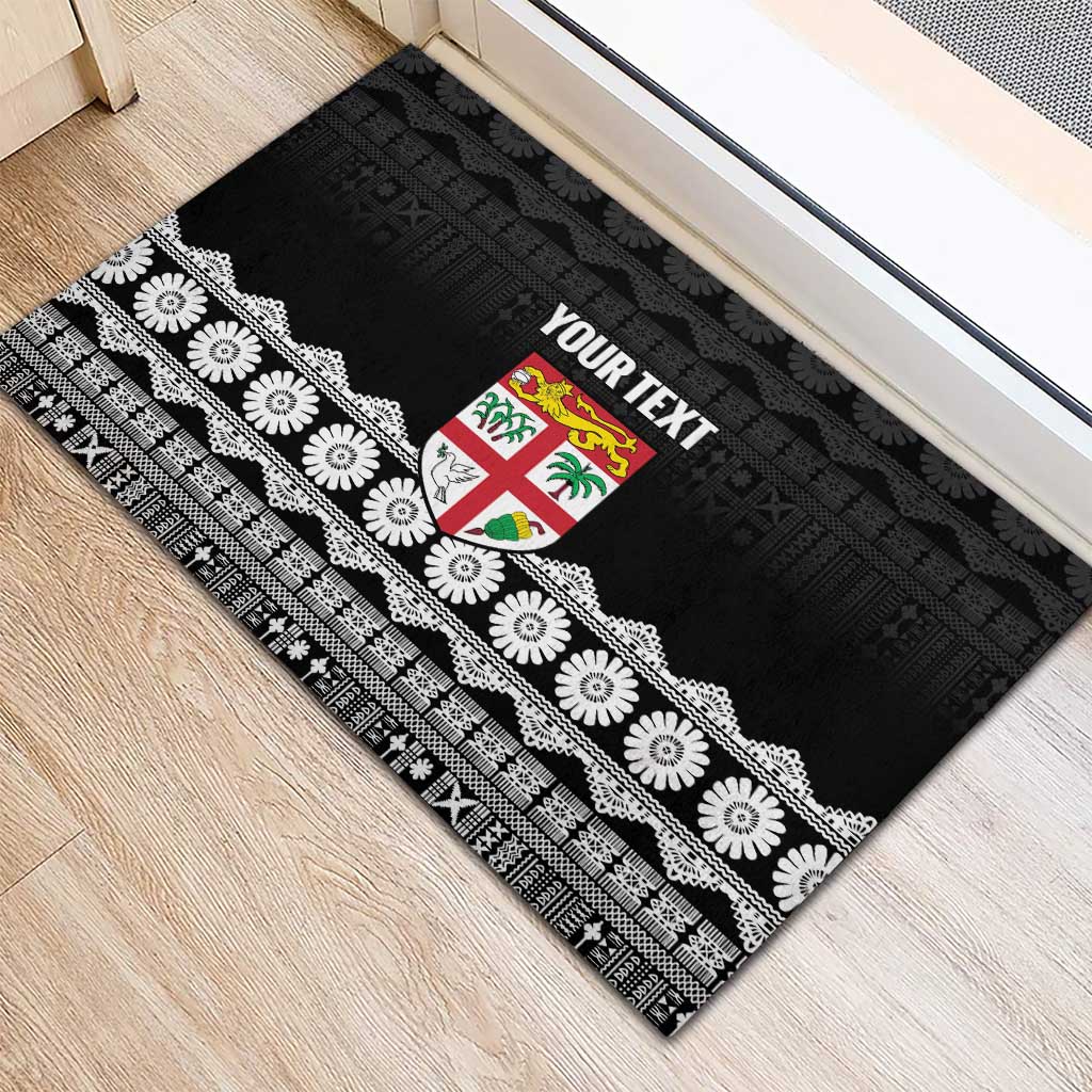 Fiji Tapa Rugby Custom Rubber Doormat Go Fijiana - Polynesian Pride