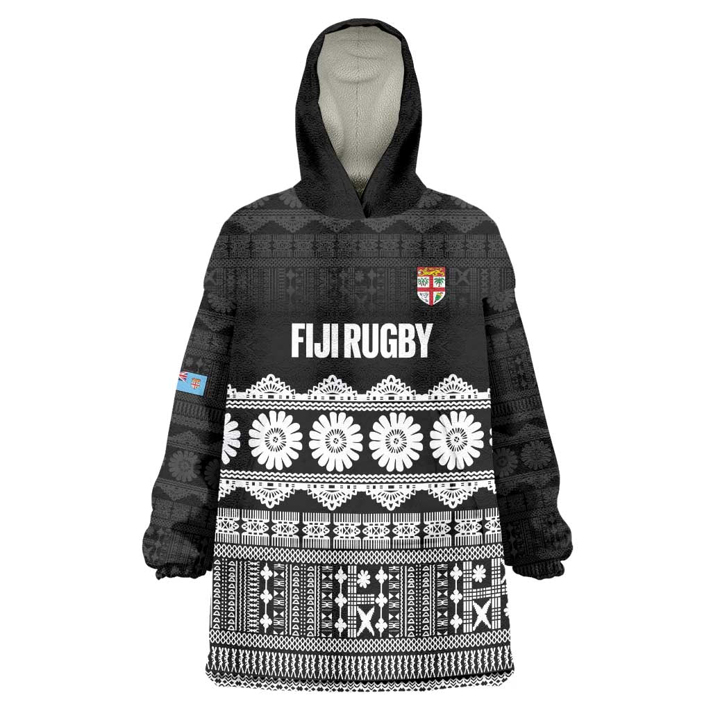 Fiji Tapa Rugby Custom Wearable Blanket Hoodie Go Fijiana - Polynesian Pride