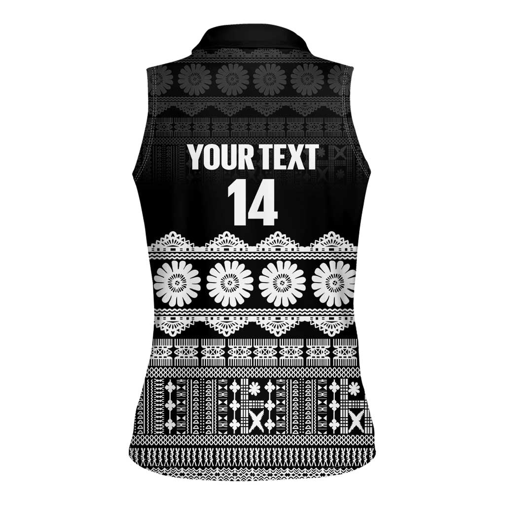 Fiji Tapa Rugby Custom Women Sleeveless Polo Shirt Go Fijiana - Polynesian Pride