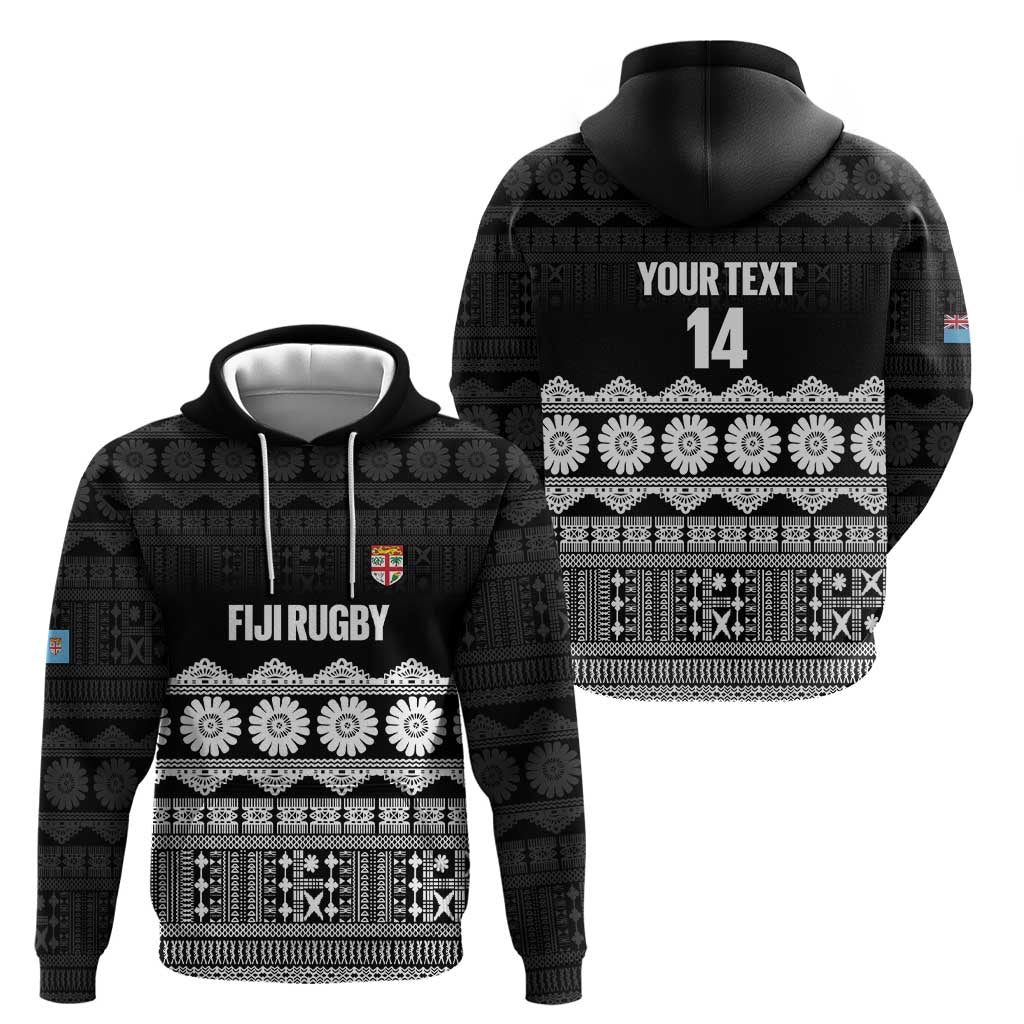 Fiji Tapa Rugby Custom Zip Hoodie Go Fijiana - Polynesian Pride