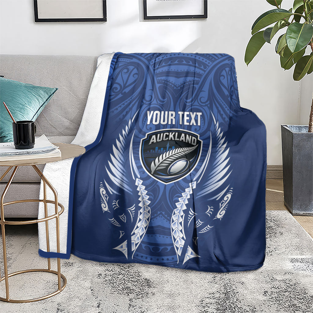Auckland 2026 Rugby Custom Blanket NZ Maori Silver Fern