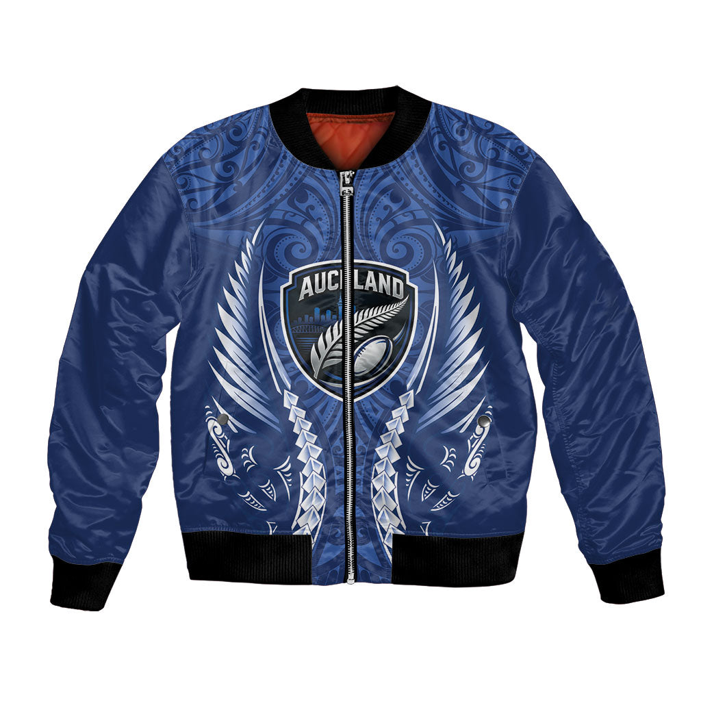 Auckland 2026 Rugby Custom Bomber Jacket NZ Maori Silver Fern