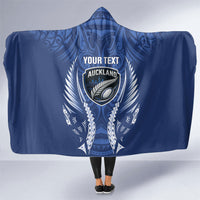 Auckland 2026 Rugby Custom Hooded Blanket NZ Maori Silver Fern LT14 One Size Blue - Polynesian Pride
