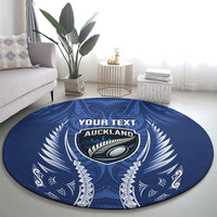 Auckland 2026 Rugby Custom Round Carpet NZ Maori Silver Fern