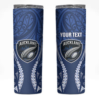 Auckland 2026 Rugby Custom Skinny Tumbler NZ Maori Silver Fern