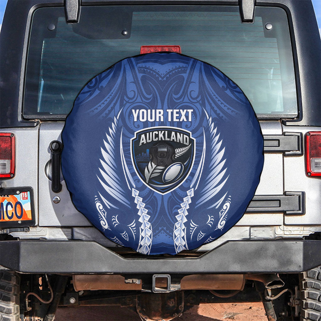 Auckland 2026 Rugby Custom Spare Tire Cover NZ Maori Silver Fern LT14 Blue - Polynesian Pride